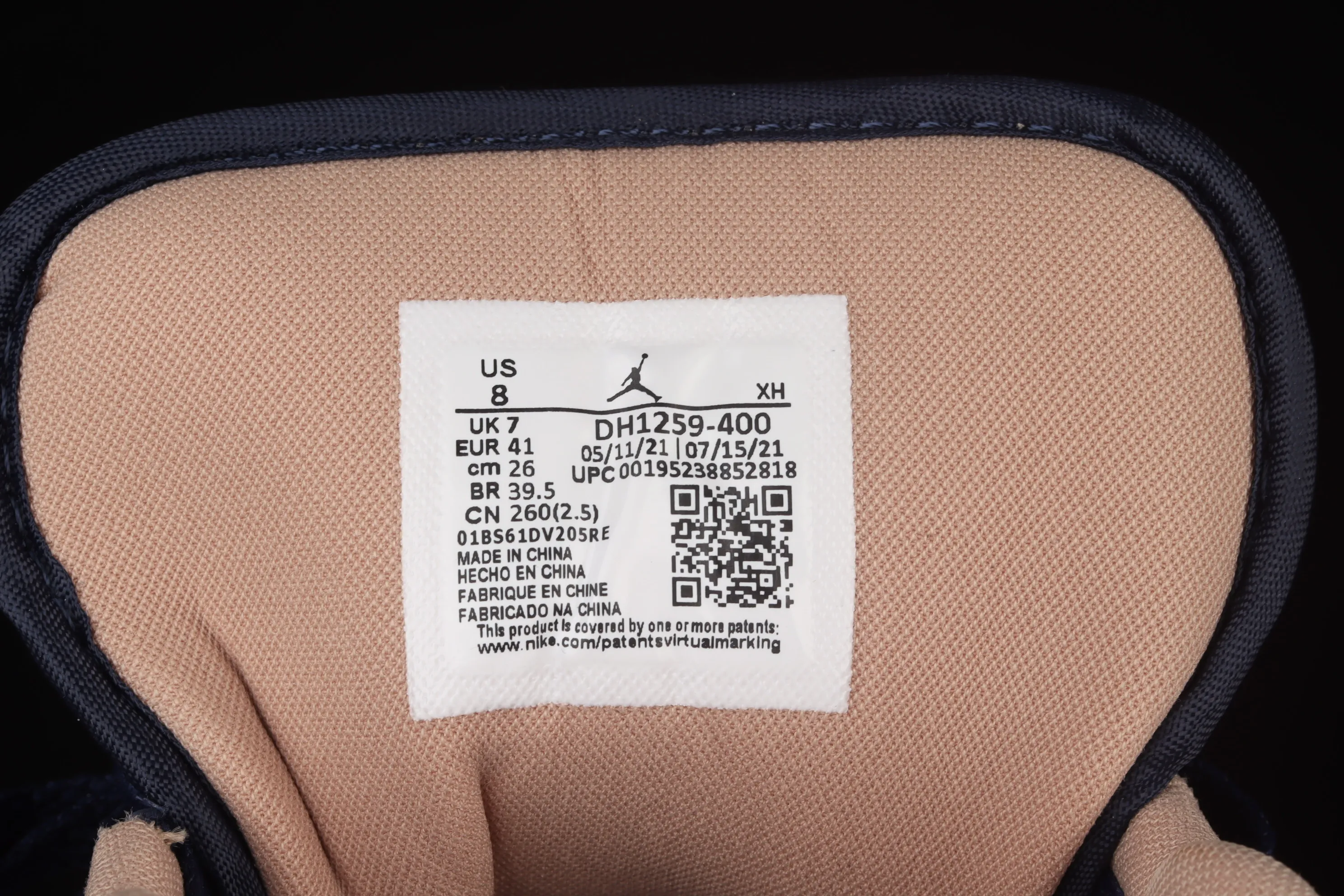 All categories Air Jordan Jordan series basketball shoes Air Jordan 1 Low G version pure original Air Jordan 1 Low AJ1 Joe 1 dark blue denim low-top cultural and leisure sports sneakers DH1259-400